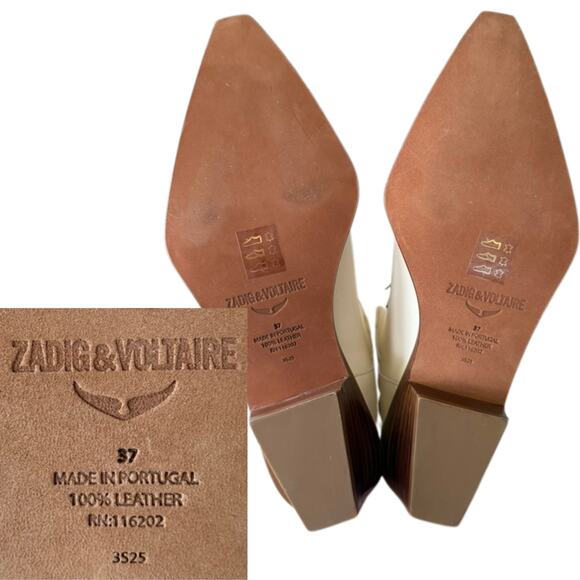 Zadig & Voltaire Cara Western Boots – Flash (Cream) | US 6–7 / FR 37 | NWT - Picture 8 of 8